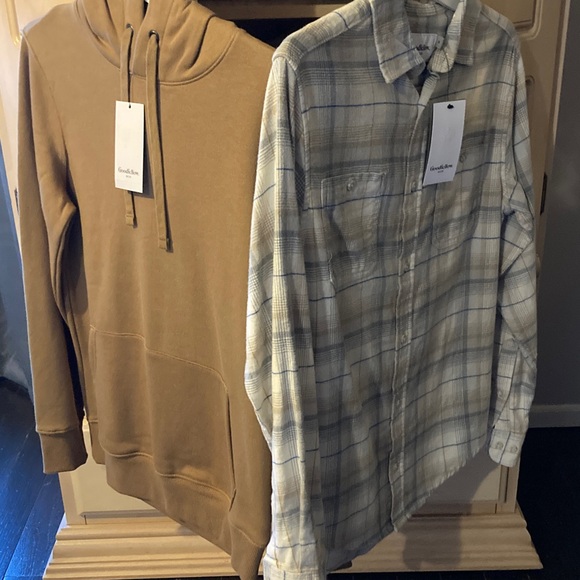 Goodfellow & Co Other - Goodfellow & Co Tan Hoodie and Tan Plaid Shirt brand new with tags size small